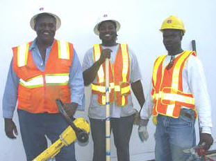 Willie Leeks, Corey McNear and Deus DuFrene of Ranger South work at Vecenergys Port Everglades terminal in Ft. Lauderdale, Fla.